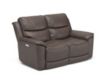 Flexsteel Cade Brown Leather Power Headrest Lumbar Loveseat small image number 2