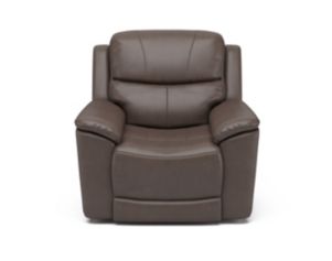 Flexsteel Cade Brown Leather Power Headrest Lumbar Recliner