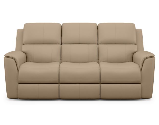 Flexsteel Henry Beige Leather Power Reclining Sofa large image number 1