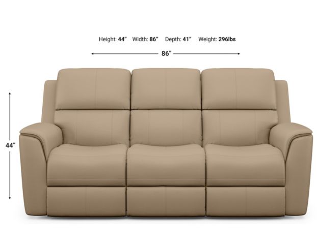Flexsteel Henry Wheat Leather Power Reclining Lumbar Sofa large image number 5