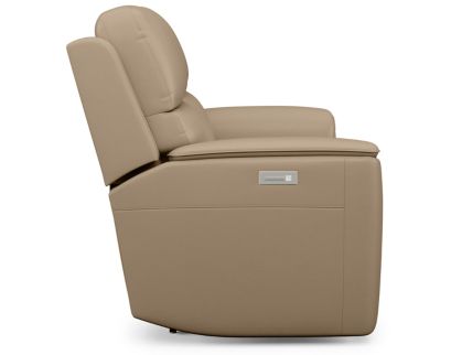 Flexsteel Henry Beige Leather Power Reclining Loveseat