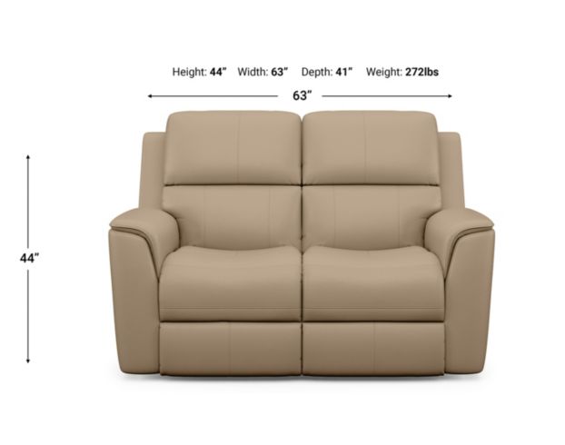 Flexsteel Henry Beige Leather Power Reclining Loveseat large image number 4