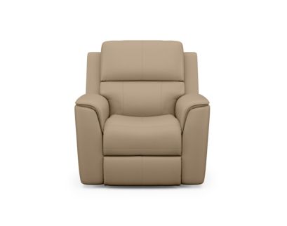 Flexsteel Henry Beige Leather Power Recliner