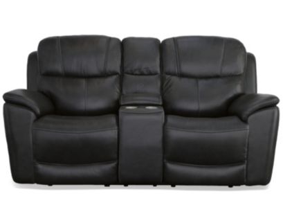 Flexsteel Crew Raven Power Reclining Loveseat with Console