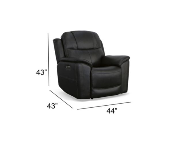 Flexsteel Crew Raven Leather Power Recliner large image number 10