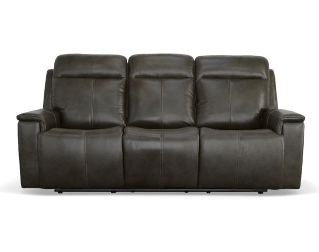 Flexsteel Odell Gray Leather Power Reclining Sofa large image number 1