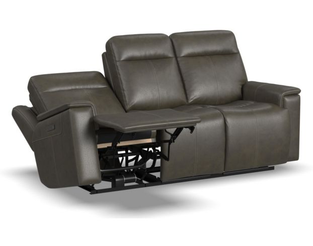 Flexsteel Odell Gray Leather Power Reclining Sofa large image number 8