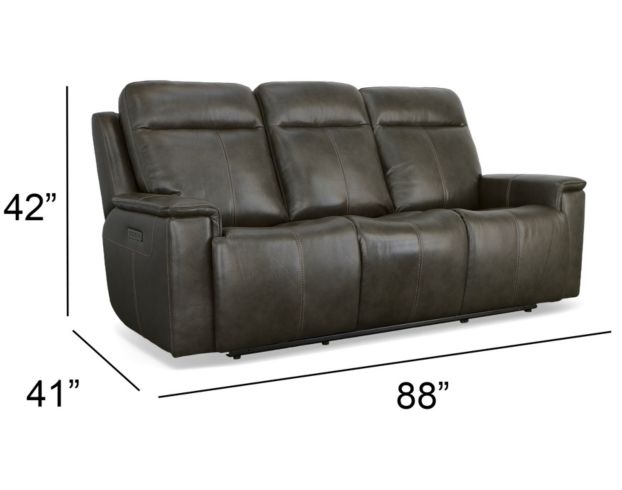 Flexsteel Odell Gray Leather Power Reclining Sofa large image number 11