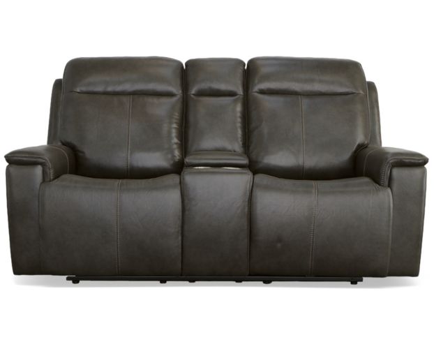 Flexsteel Odell Gray Power Reclining Loveseat with Console large image number 1