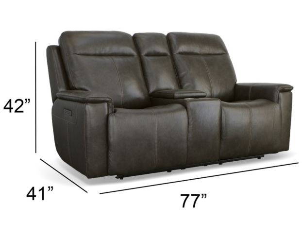 Flexsteel Odell Gray Power Reclining Loveseat with Console large image number 9