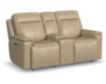 Flexsteel Odell Stone Power Reclining Loveseat with Console small image number 2
