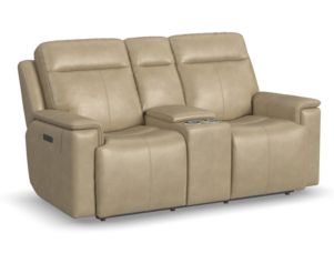 Flexsteel Odell Stone Power Reclining Loveseat with Console