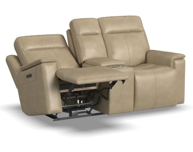 Flexsteel Odell Stone Power Reclining Loveseat with Console large image number 3