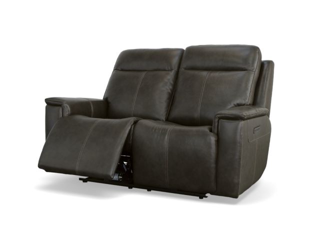 Flexsteel Odell Gray Leather Power Reclining Loveseat large image number 2