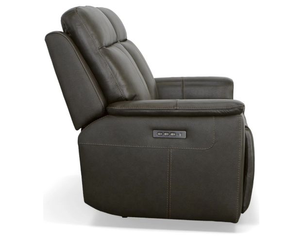 Flexsteel Odell Gray Leather Power Reclining Loveseat large image number 6
