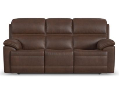 Flexsteel Jackson Dark Brown Leather Power Reclining Sofa