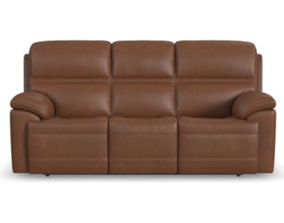 Flexsteel Jackson Whiskey Leather Power Reclining Sofa