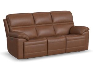 Flexsteel Jackson Whiskey Leather Power Headrest Sofa
