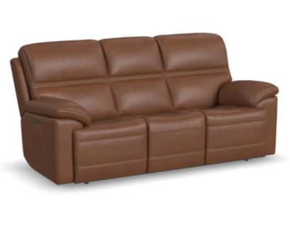 Flexsteel Jackson Whiskey Leather Power Reclining Sofa