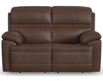 Flexsteel Jackson Dark Brown Leather Power Reclining Loveseat