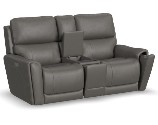 Flexsteel Carter Smoke Power Reclining Loveseat with Console large image number 4