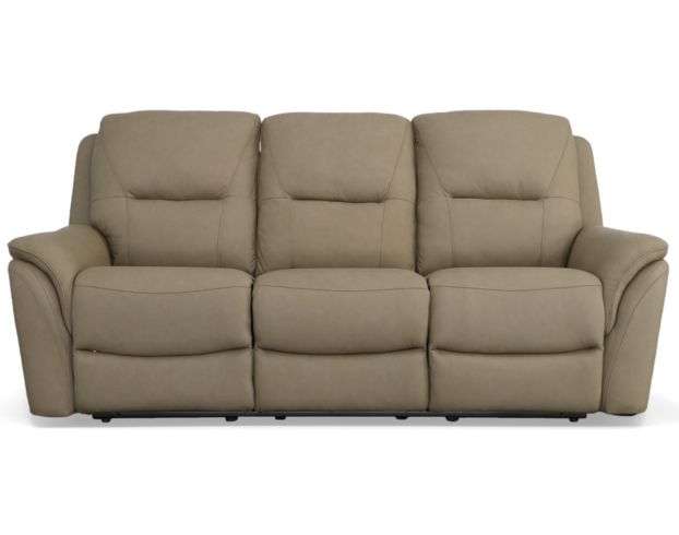 Flexsteel Fallon Taupe Leather Power Reclining Sofa large image number 1