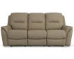 Flexsteel Fallon Taupe Leather Power Reclining Sofa small image number 1