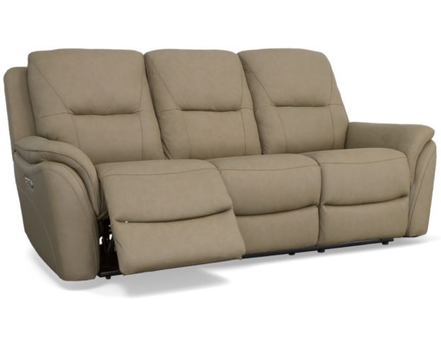 Flexsteel Fallon Taupe Leather Power Reclining Sofa large image number 2