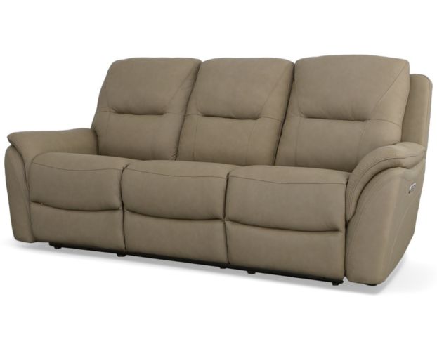 Flexsteel Fallon Taupe Leather Power Reclining Sofa large image number 3