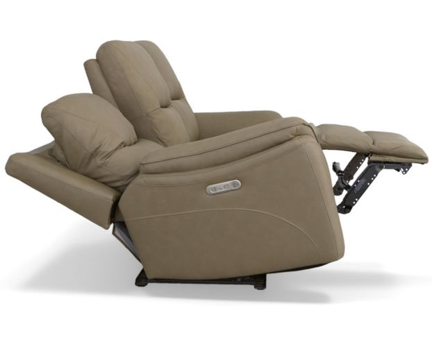 Flexsteel Fallon Taupe Leather Power Reclining Sofa large image number 4
