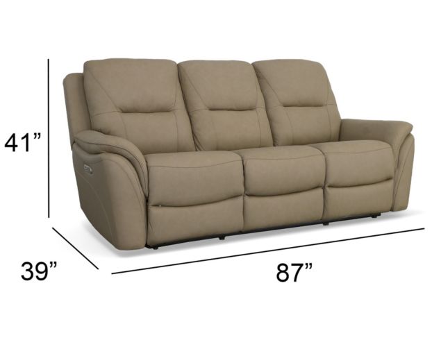 Flexsteel Fallon Taupe Leather Power Reclining Sofa large image number 10