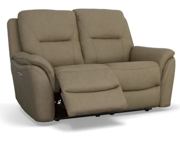 Flexsteel Fallon Taupe Leather Power Reclining Loveseat large image number 2
