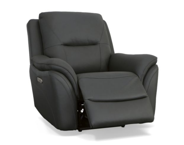Flexsteel Fallon Gray Leather Power Recliner large image number 2