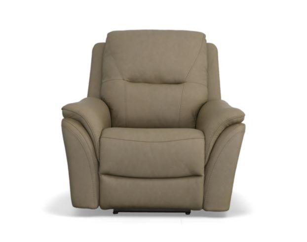 Flexsteel Fallon Taupe Leather Power Recliner large image number 1