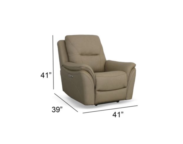 Flexsteel Fallon Taupe Leather Power Recliner large image number 10