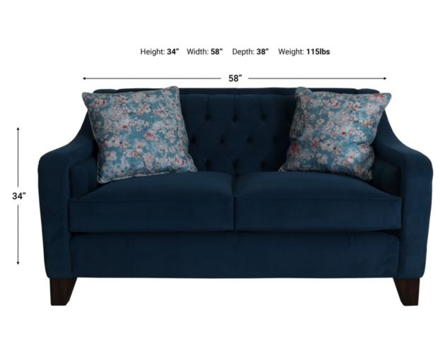 Flexsteel Sullivan Blue Loveseat large image number 6
