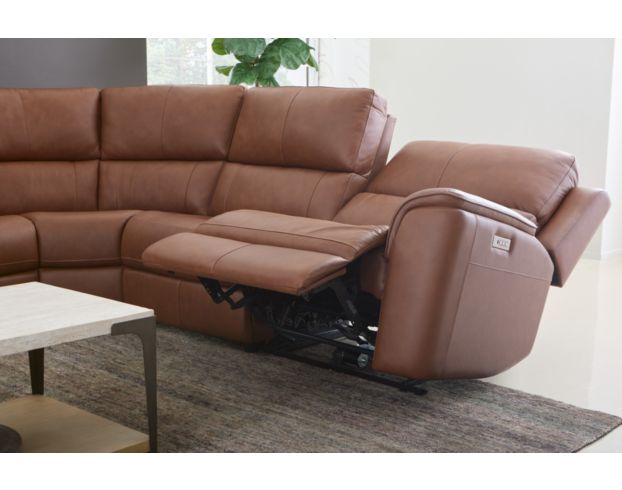 Flexsteel Henry Caramel 6-Piece Leather Power Reclining Sectional large image number 4