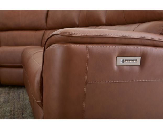 Flexsteel Henry Caramel 6-Piece Leather Power Reclining Sectional large image number 7