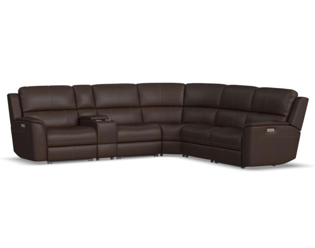 Flexsteel Henry Leather 6-Piece Power Reclining Sectional large image number 1