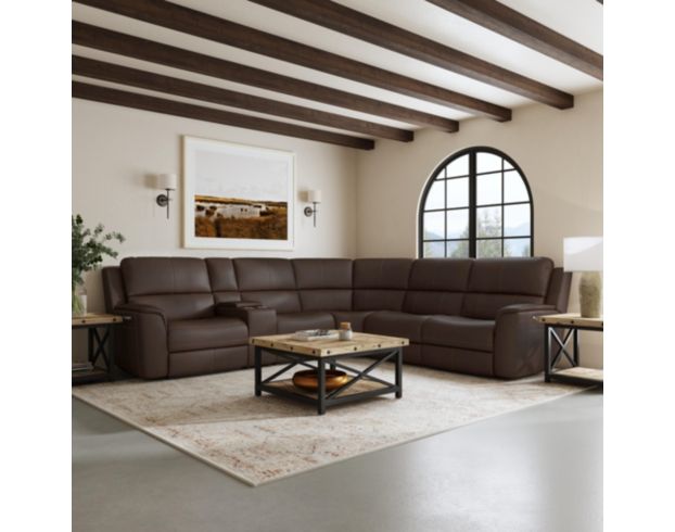 Flexsteel Henry Leather 6-Piece Power Reclining Sectional large image number 8