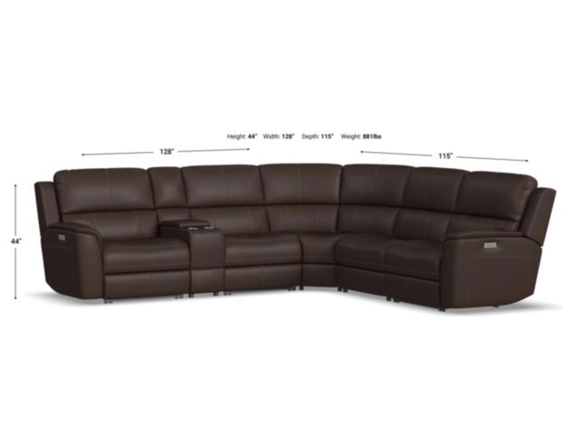 Flexsteel Henry Leather 6-Piece Power Reclining Sectional large image number 9