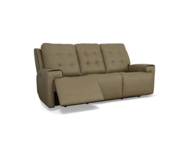 Flexsteel Industries Inc Iris Khaki Power Sofa large image number 2