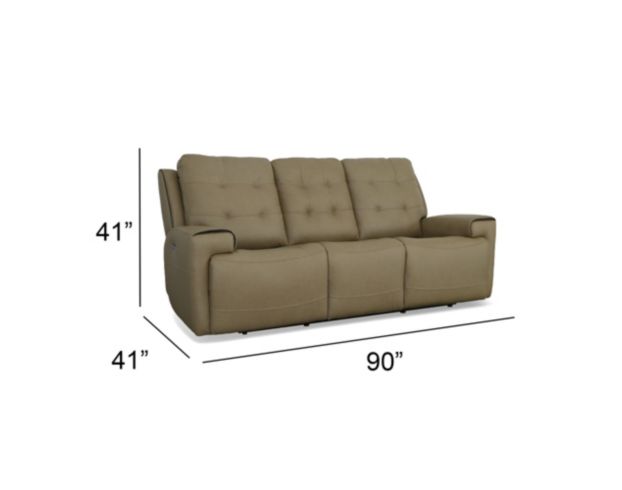 Flexsteel Industries Inc Iris Khaki Power Sofa large image number 8