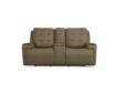 Flexsteel Industries Inc Iris Khaki Leather Power Console Loveseat small image number 1