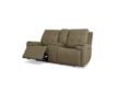 Flexsteel Industries Inc Iris Khaki Leather Power Console Loveseat small image number 3