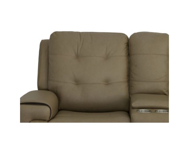 Flexsteel Industries Inc Iris Khaki Leather Power Console Loveseat large image number 7