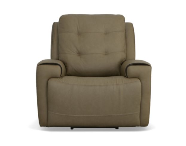 Flexsteel Industries Inc Iris Khaki Leather Power Recliner large image number 1