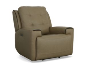 Flexsteel Industries Inc Iris Khaki Leather Power Recliner