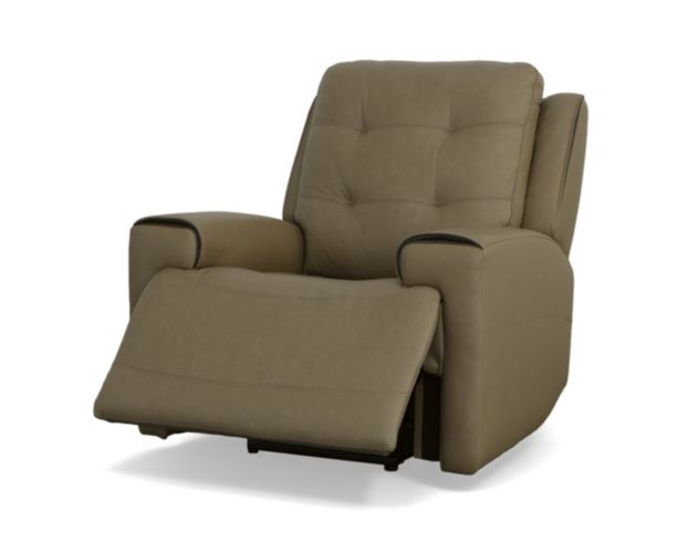 Flexsteel Industries Inc Iris Khaki Leather Power Recliner large image number 3