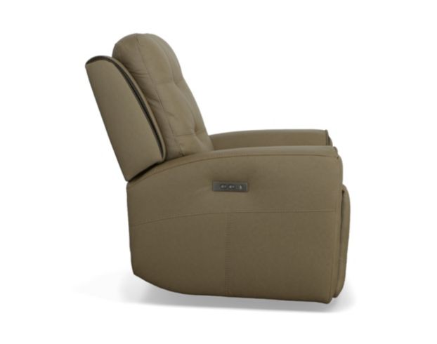 Flexsteel Industries Inc Iris Khaki Leather Power Recliner large image number 7